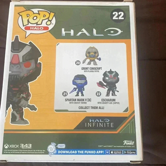 Funko Pop #22 Halo Escharum With Gravity Axe New In Box - Picture 4 of 7